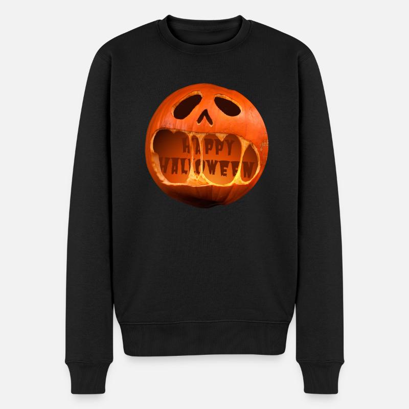 Scream Kürbis Halloween schreiend - Männer Premium Bio Pullover - Schwarz