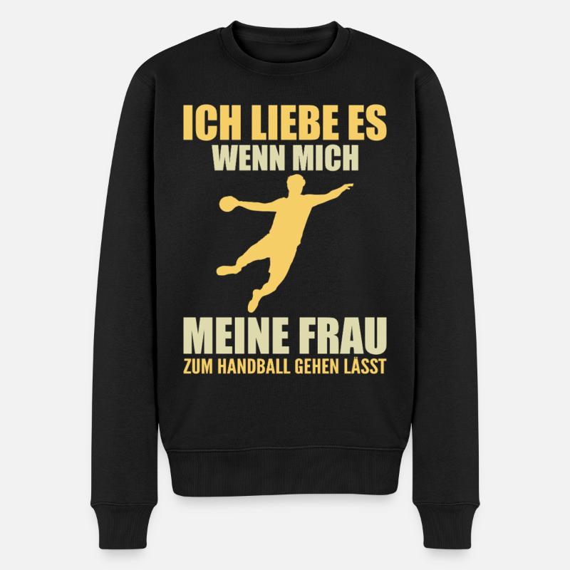 Handballer Handball Geschenk - Männer Premium Bio Pullover - Schwarz