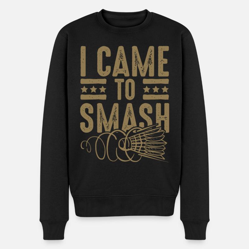 Badminton smash - Männer Premium Bio Pullover - Schwarz