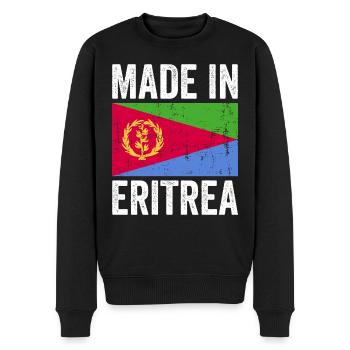 Made in Eritrea | Eritrea Flagge - Männer Premium Bio Pullover - Schwarz - Vorne - Nico (187cm)
