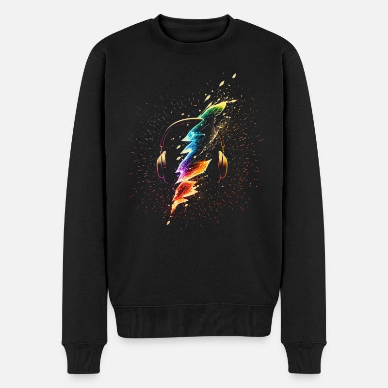 Neon DJ Rave Party - Pull Premium bio Homme - noir