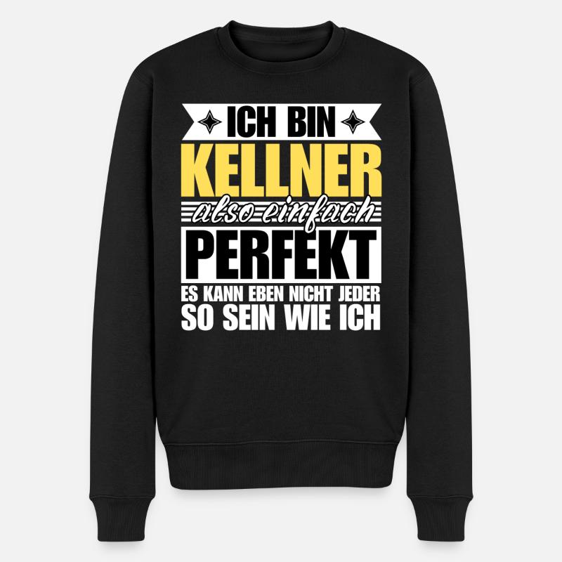 Perfekter Kellner - Männer Premium Bio Pullover - Schwarz