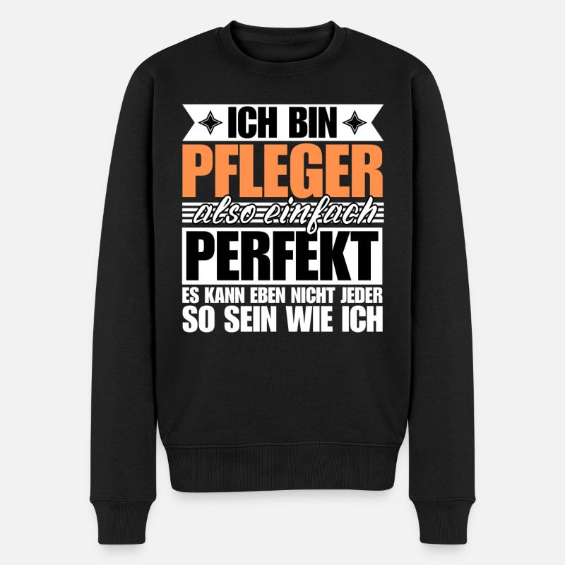 Perfekter Pfleger - Männer Premium Bio Pullover - Schwarz