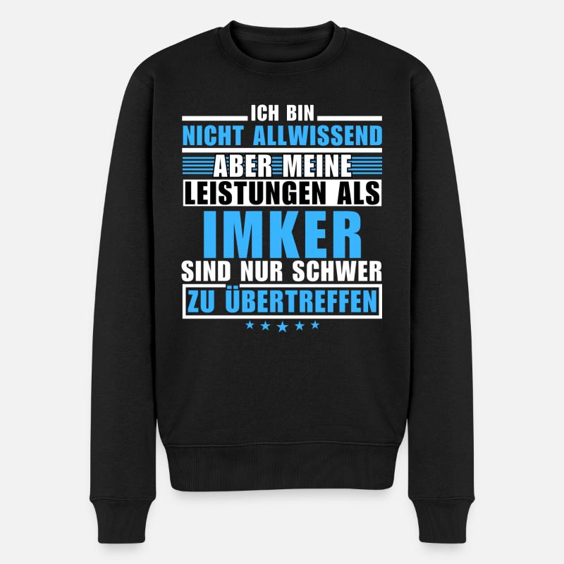 Unübertroffene Leistung als Imker - Männer Premium Bio Pullover - Schwarz