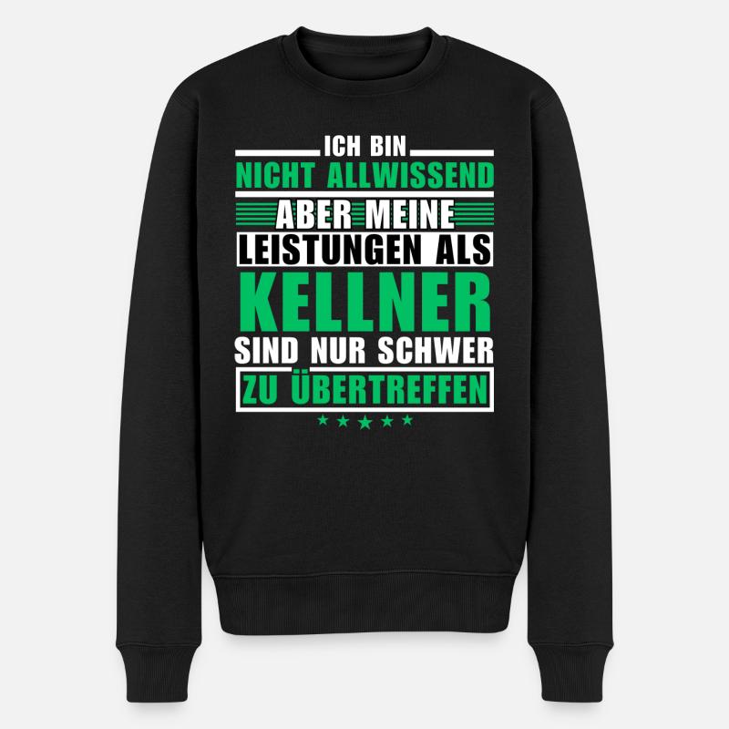 Unübertroffene Leistung als Kellner - Männer Premium Bio Pullover - Schwarz