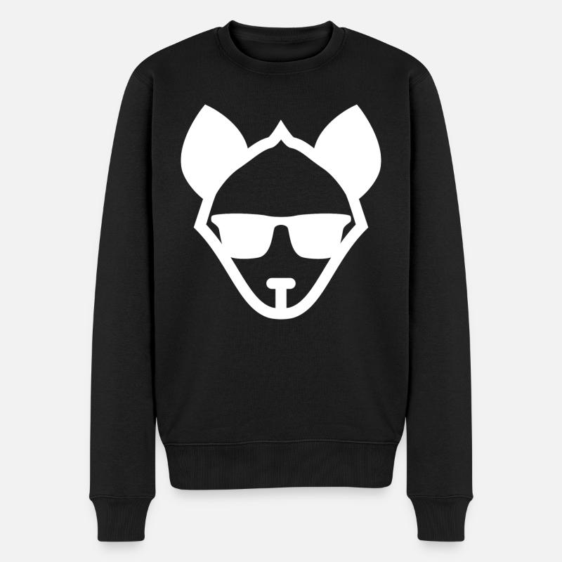 Hyena Head - Männer Premium Bio Pullover - Schwarz