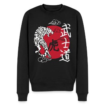 Japan Tiger japanische Kunst - Männer Premium Bio Pullover - Schwarz - Vorne - Nico (187cm)
