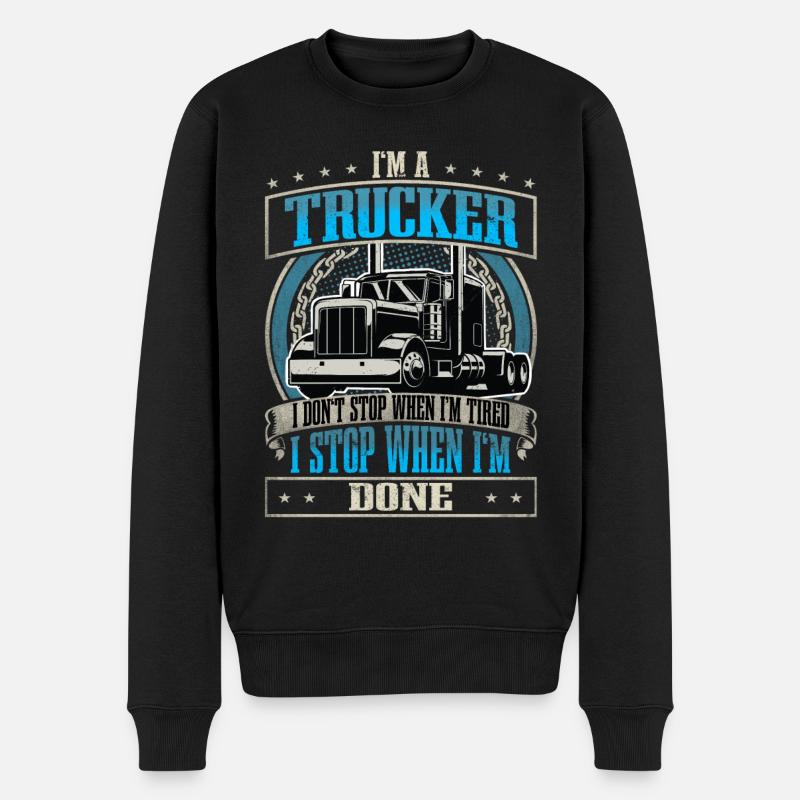 LKW Fahrer - Männer Premium Bio Pullover - Schwarz