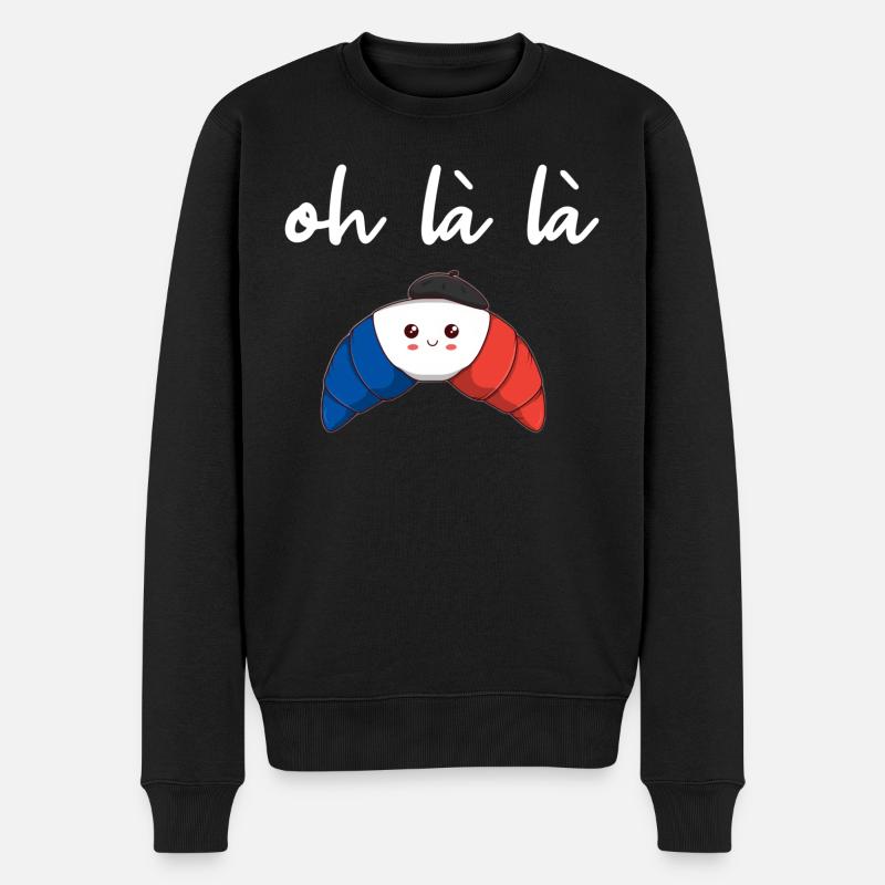 France Croissant oh là là idée cadeau doux - Pull Premium bio Homme - noir