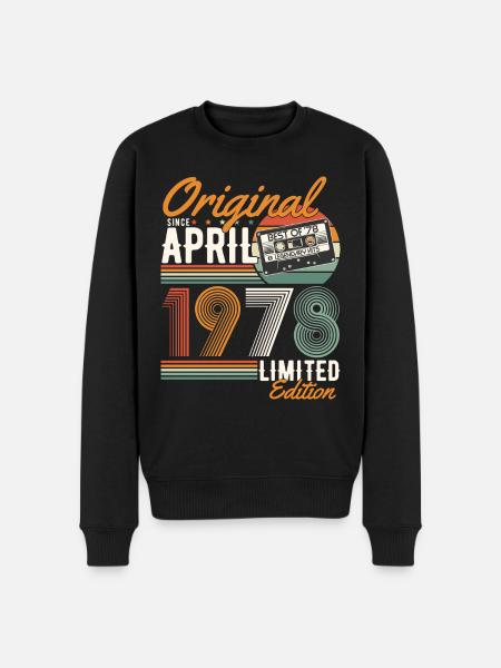 Original seit April 1978 - Männer Premium Bio Pullover - Schwarz