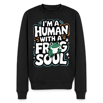 Frog Toad - Men's Premium Organic Jumper - black - Front - Nico (187cm)