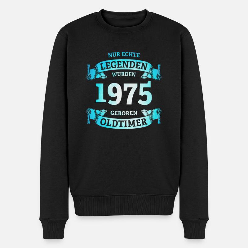Echte Legenden wurden 1975 geboren 50. Geburtstag - Männer Premium Bio Pullover - Schwarz