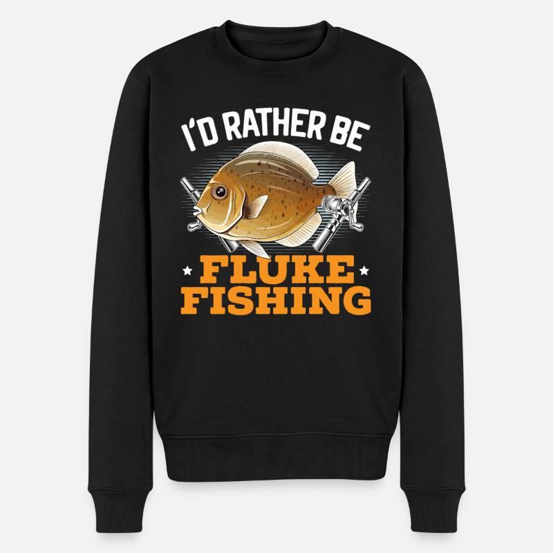 Flunder Fishing Fischfänger Sommerflunder - Männer Premium Bio Pullover - Schwarz