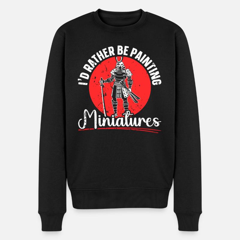 Miniaturmalerei Miniaturmaler Miniaturist Ritter - Männer Premium Bio Pullover - Schwarz