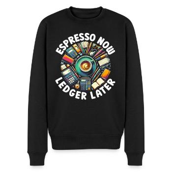 Buchhalter Controller Rechnungswesen Kaffee - Männer Premium Bio Pullover - Schwarz - Vorne - Nico (187cm)