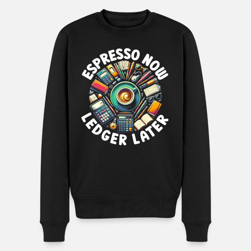Comptable Contrôleur Comptabilité Café - Pull Premium bio Homme - noir