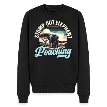 Gefährdete Arten, Tierliebhaber, Elefant - Männer Premium Bio Pullover - Schwarz - Vorne - Nico (187cm)