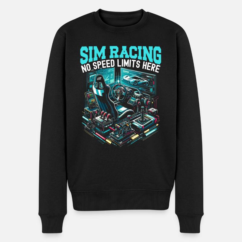 Sim Racing Sirm Racer Rennsimulation Simracing - Männer Premium Bio Pullover - Schwarz