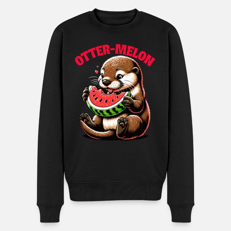 Otter Wortspiel Lustiger Tierhumor Sarkasmus - Männer Premium Bio Pullover - Schwarz