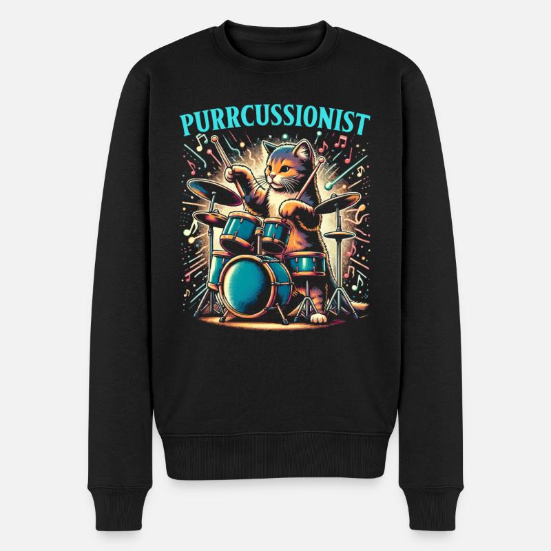 Batteur animalier, percussionniste - Pull Premium bio Homme - noir