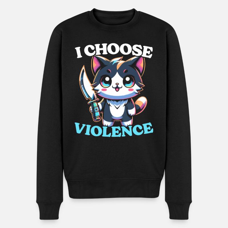 Drôle de chaton chaton - Pull Premium bio Homme - noir