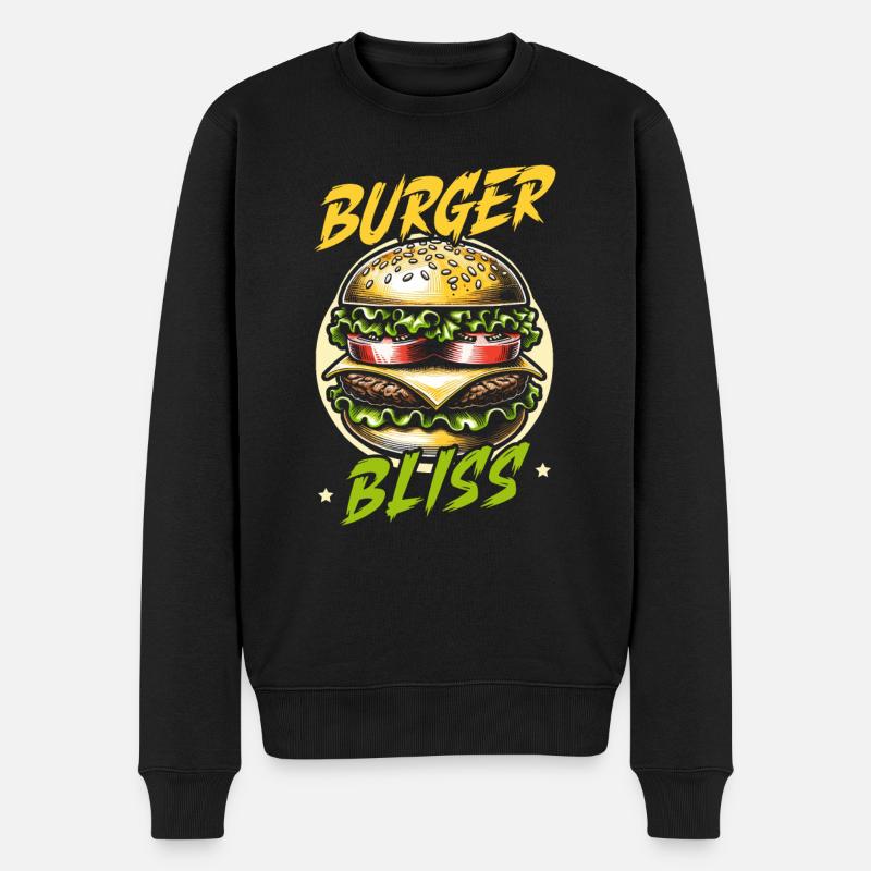 hamburger-fast-food-burger-lover-foodie - Pull Premium bio Homme - noir