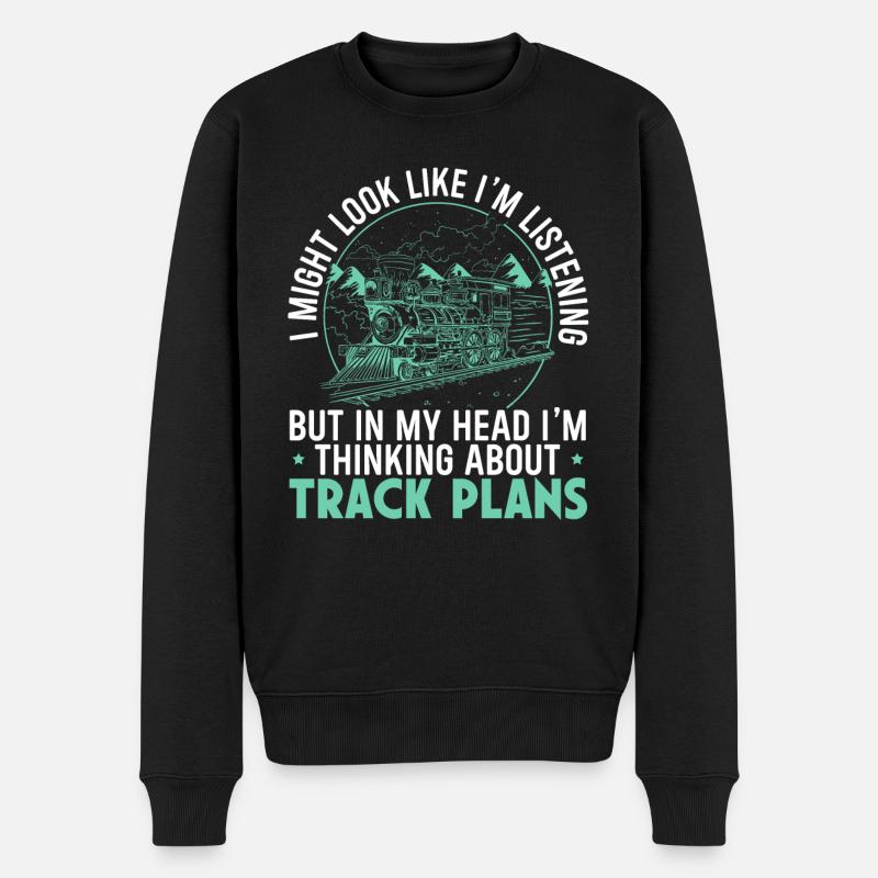 Chemin de fer miniature - Pull Premium bio Homme - noir