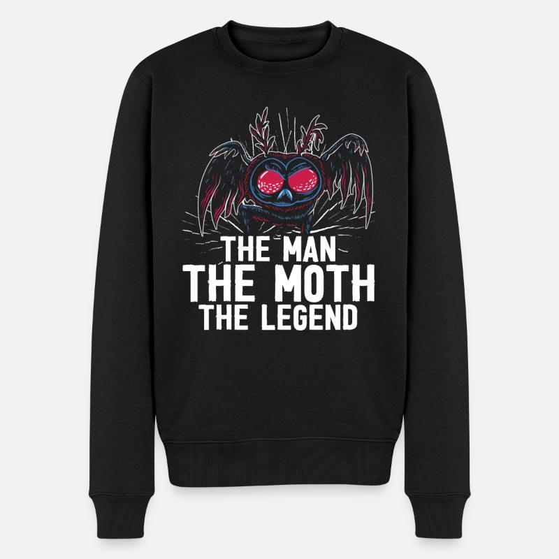 Mothman Lover Mythical Creature Cryptozoology - Männer Premium Bio Pullover - Schwarz