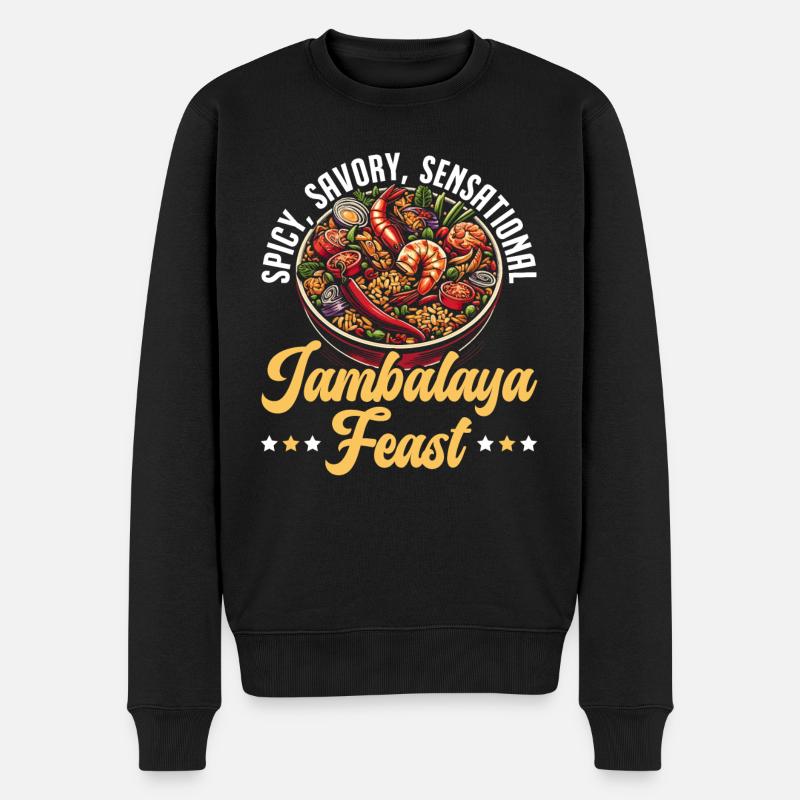 Jambalaya-Rezept - Männer Premium Bio Pullover - Schwarz