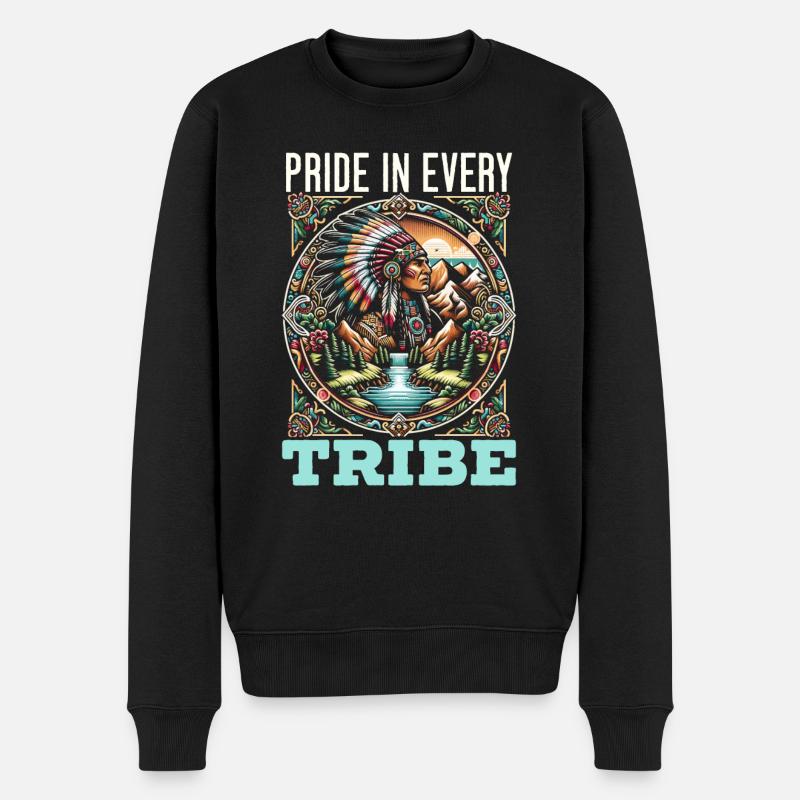 Tribu amérindienne Cherokee Apache - Pull Premium bio Homme - noir