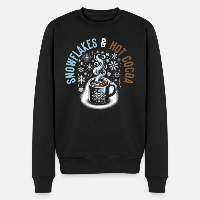 J'aime le flocon de neige de glace de saison d'hiver - Pull Premium bio Homme - noir