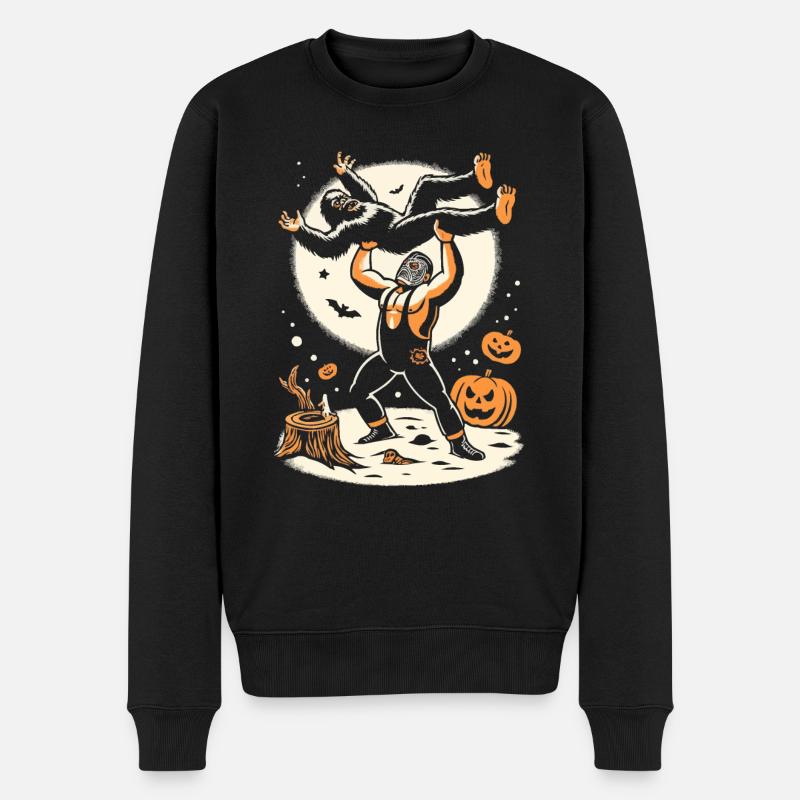 Halloween Wrestling Coach Wrestler - Männer Premium Bio Pullover - Schwarz