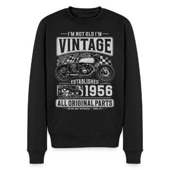 1956 Jahrgang Vintage Geburtstag Motorrad - Männer Premium Bio Pullover - Schwarz - Vorne - Nico (187cm)