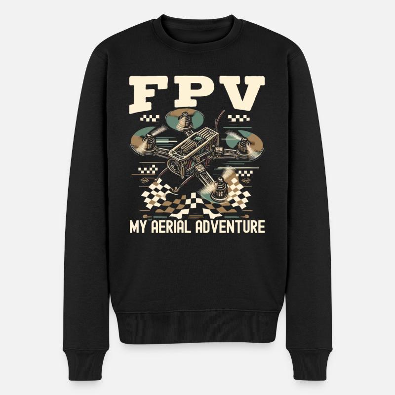 Fpv-drohnenpilot - Männer Premium Bio Pullover - Schwarz