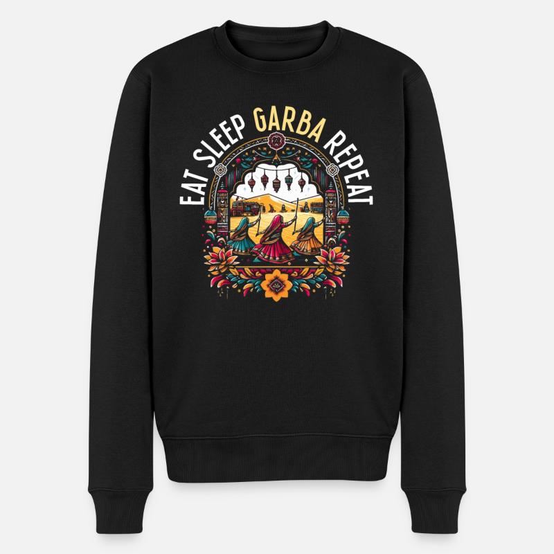 Navratri Und Dussehra Göttin Durga Puja Hindu - Männer Premium Bio Pullover - Schwarz