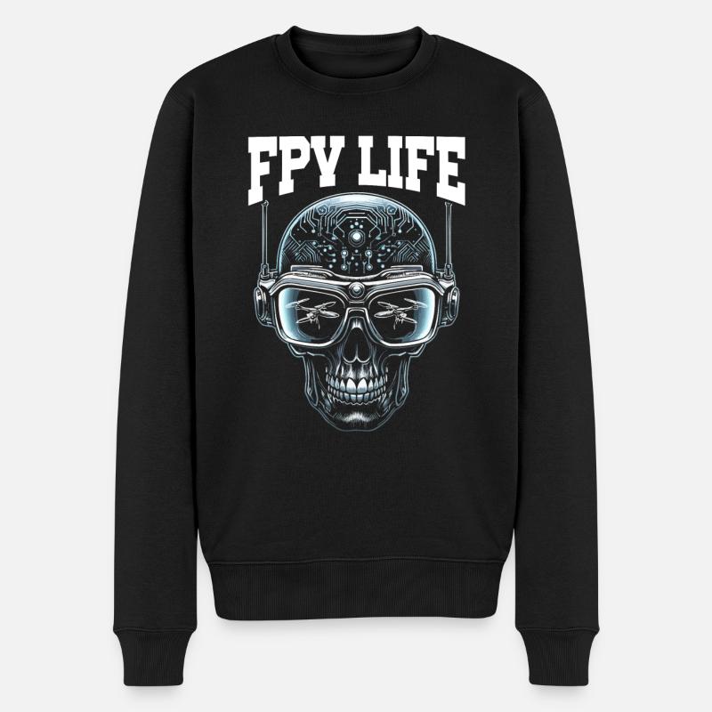 Pilote de drone FPV, télécommande - Pull Premium bio Homme - noir