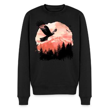 Milan royal oiseau oiseau de proie - Pull Premium bio Homme - noir - Devant - Nico (187cm)