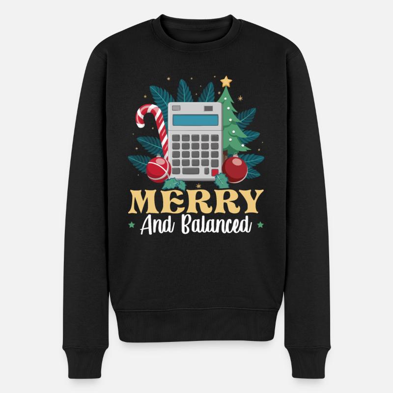 Lustiger Buchhalter Weihnachtsmann Controller - Männer Premium Bio Pullover - Schwarz