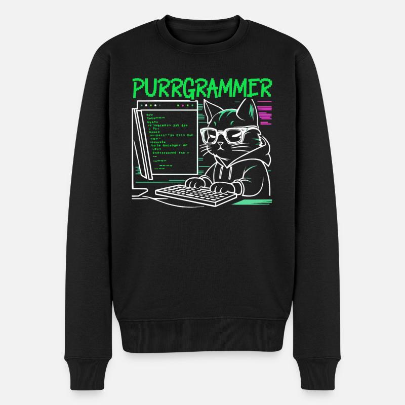 Lustiger Programmierer Programmierer - Männer Premium Bio Pullover - Schwarz
