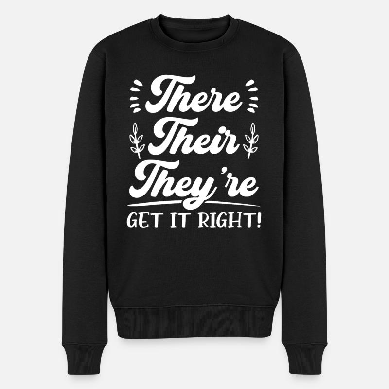 Grammaire, police, professeurs d’anglais, - Pull Premium bio Homme - noir