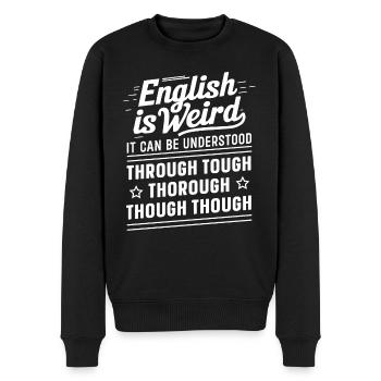 Grammatik, Polizei, Englischlehrer, - Männer Premium Bio Pullover - Schwarz - Vorne - Nico (187cm)
