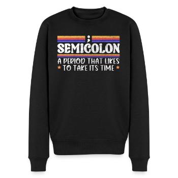 Grammatik Englisch lustig - Männer Premium Bio Pullover - Schwarz - Vorne - Nico (187cm)