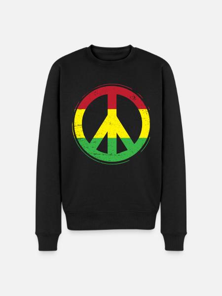 Peace Reggae Rastafari Ska Gift - Men's Premium Organic Jumper - black