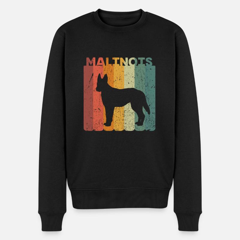Retro Malinois Hunde Hundehalter Geschenk - Männer Premium Bio Pullover - Schwarz