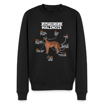 Anatomie du chien Malinois propriétaire de chien - Pull Premium bio Homme - noir - Devant - Nico (187cm)