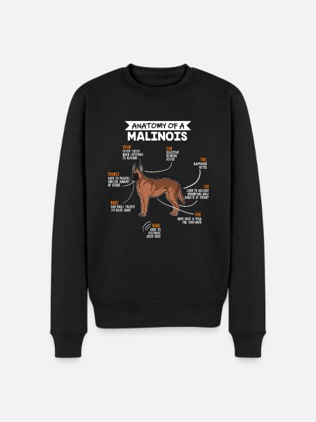 Anatomie des Malinois Hund Hundebesitzer - Männer Premium Bio Pullover - Schwarz