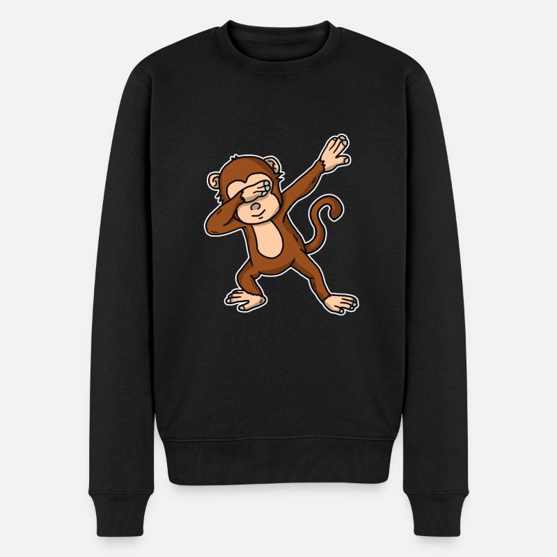 Lustiges Dabbing Affe Geschenk - Männer Premium Bio Pullover - Schwarz