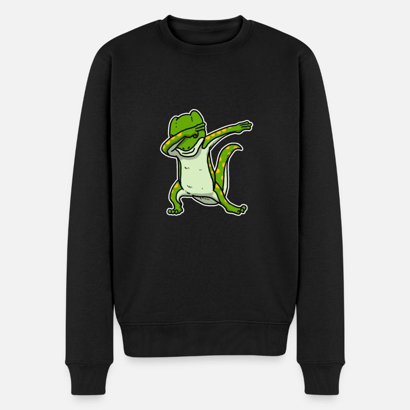 Cadeau de Dabbing Gecko Lézard - Pull Premium bio Homme - noir