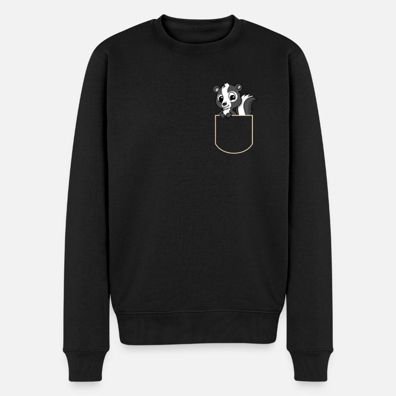 Skunk in Der Brusttasche Stinktiere T-Shirt - Männer Premium Bio Pullover - Schwarz