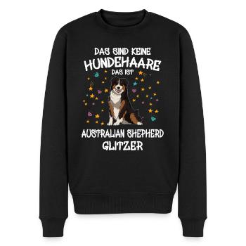 Australian Shepherd Glitzer Hunde Halter Geschenk - Männer Premium Bio Pullover - Schwarz - Vorne - Nico (187cm)